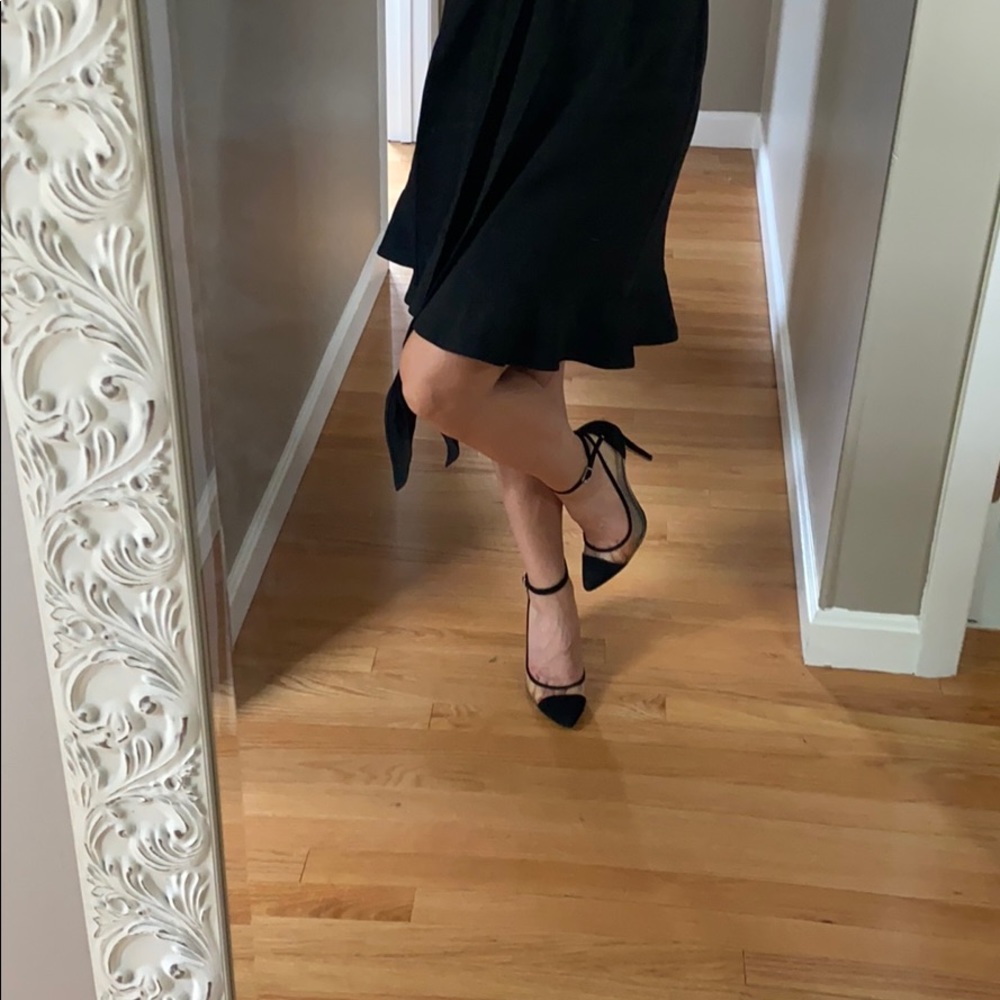 BCBG black and clear pumps